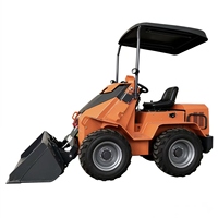 Mini Wheel Skid Steer Loader, Skidsteer Kompak yang Dapat Dikendarai dengan Bucket Quick Attach