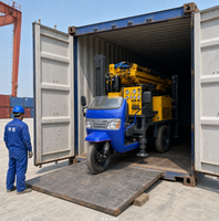 Foreuse de puits d'eau tricycle KY200, profondeur 200m, diamètre de forage 140-254mm, moteur diesel Yuchai 58kW, machine de forage DTH