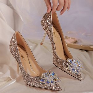 Wedding Woman Pointed <b>Toe</b> Rhinestone for Women New Styles Luxury Shoes Charms Zapatos Mujer - Product Image 6