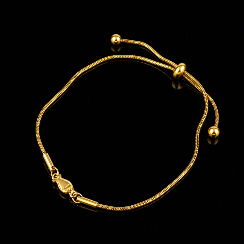 Stainless Steel Round Snake Chain Adjustable Silicone Bead Slider ...