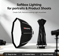 Diffuseur octogonal TRIOPO 65 cm pour flash / Speedlights - Matériau en nylon pour la photographie de portrait et de produits