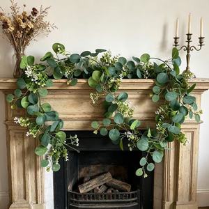 Guirlande en gros de tiges d'eucalyptus artificielles 1,8 m, fausses feuilles d'eucalyptus, vigne, mur végétal, chemin de table de mariage, décoration de verdure - Product Image 3