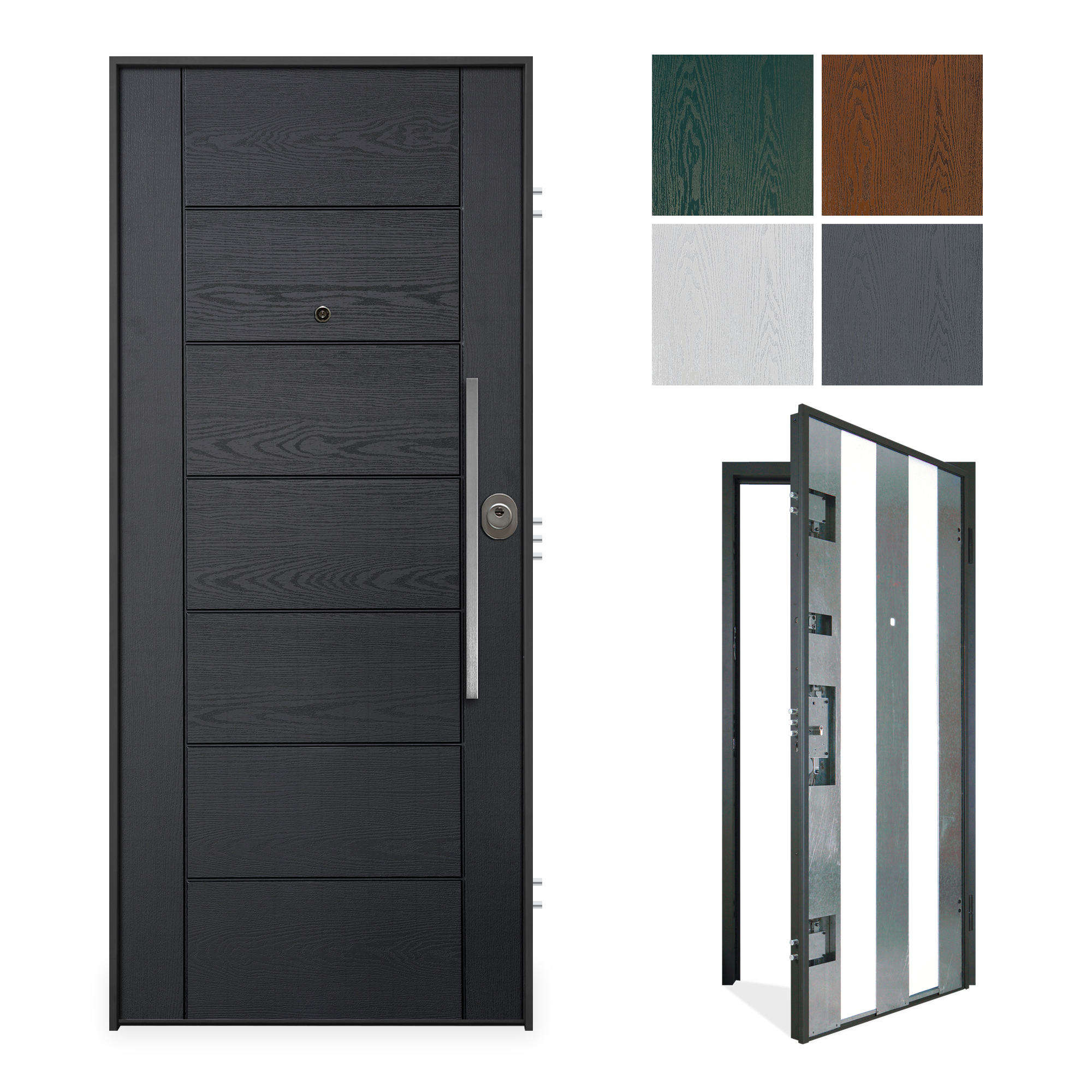 IInt: White, Ext:White/Grey/Walnut/Green