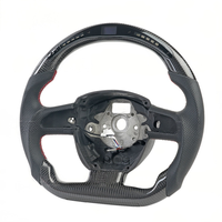 Nouveau volant de direction en fibre de carbone véritable LED tendance pour Audi A5 A4 A3 A6 B8 Q5 Q7 Style sport Volant de direction de voiture Couleur personnalisée