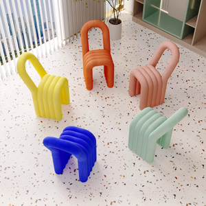 <span class=keywords><strong>Tabouret</strong></span> de maquillage décontracté simple Double de luxe léger de Style français accoudoirs de chaise de courbure chaise de concepteur de célébrité d'Internet salon - Product Image 5