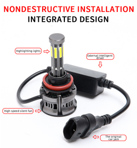 TCYATO Lampadine <span class=keywords><strong>LED</strong></span> Super Luminose a 8 Lati per Auto, Lampada a Diodi <span class=keywords><strong>LED</strong></span> <span class=keywords><strong>55W</strong></span>, Lampadina H4 <span class=keywords><strong>LED</strong></span>, Lampadina H11 <span class=keywords><strong>LED</strong></span>, Lampadine <span class=keywords><strong>LED</strong></span> per Auto - Product Image 4