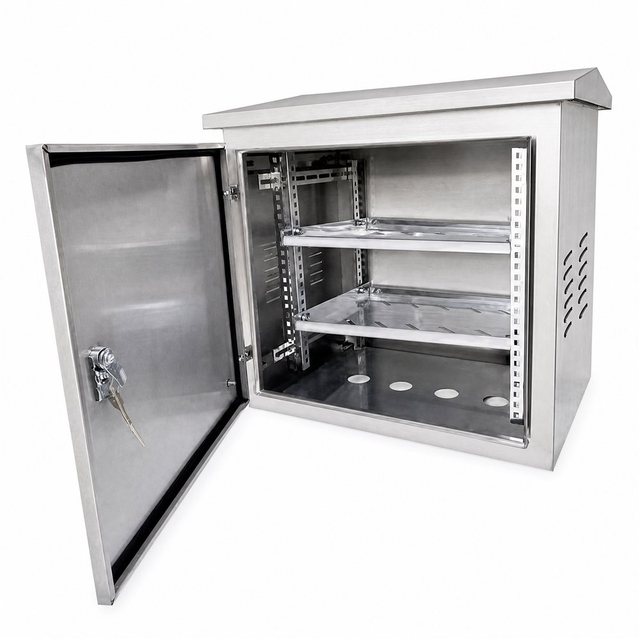 Ip65 Stainless Steel Outdoor Distribution Box Enclosure 19 Inch Network Cabinet Rack Wall Mount Weatherproof Factory