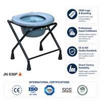 Chaise de toilette pliante portable avec seau amovible pour personnes âgées et handicapées – Facile à nettoyer – Sécurité en salle de bain