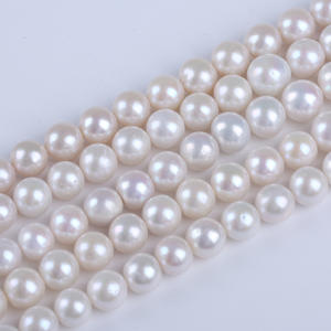 Perles Edison en gros 10-12mm Perles d'eau douce naturelles Perles blanches semi-finies en vrac pour collier DIY Accessoires - Product Image 1