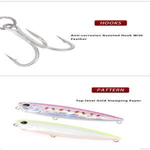 Señuelo de Superficie Tipo Lápiz SNEDA con Anzuelos Triples Únicos, 6.5cm 5.5g/8.5cm 10g, Señuelo Duro Realista para Pesca de Lubina en Agua Salada - Product Image 5