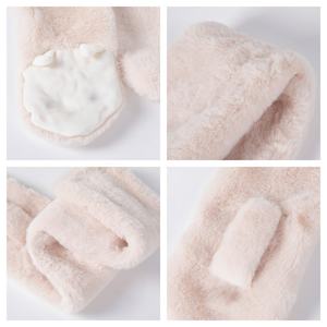 Kore Japon Kışlık Düz Renkli Kız Çocukları Günlük Kalın Rüzgar Geçirmez Sıcak Boyun Polyester Tavşan Suni Kürk Atkılar Çocuk Modası - Product Image 5