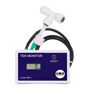 HM SM-1 Digital, Inline Monitor TDS tunggal detektor kualitas air antarmuka Tee 0-9990ppm penguji TDS dengan Probe