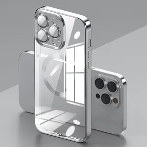 Enfoca Cámara invisible soporte a prueba de golpes carga inalámbrica cubierta de la caja del teléfono magnético para iPhone 13