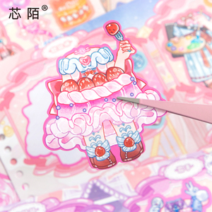 Livre d'autocollants SIMNO Kawaii <span class=keywords><strong>Anime</strong></span> Dress-Up – 35 pages d'autocollants mignons de mode et de maquillage pour journalisation et jeu - Product Image 3