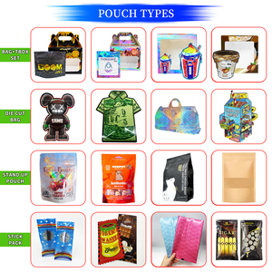 Sacchetti di indumento con <span class=keywords><strong>cerniera</strong></span> in alluminio personalizzati che confezionano indumenti in plastica lucida sacchetti con chiusura a Zip in metallo argento - Product Image 5