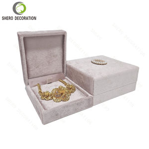 Boîte à bijoux en velours de luxe, boîte d'emballage pour collier, boîte d'emballage pour bijoux personnalisée avec logo - Product Image 1