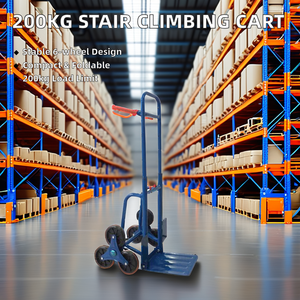 사용자 정의 200kg 6 륜 스틸 접이식 창고 가전 카트 계단 등반 금속 자루 트롤리 쇼핑 스토리지 - Product Image 3