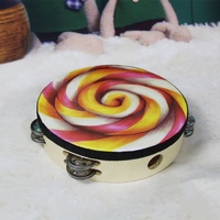 Instrument de percussion de tambourin multicolore pour la danse d'église Tambour à main Musical