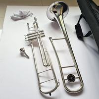 Factory Professional Performance Copper & Brass Trombone with Silver Plating Standing Keys