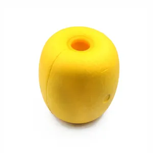 China Factory Yellow Oval Perforated EVA Float Cylindrical All Sizes Plastic Floating Light Buoy Fishing Net Float