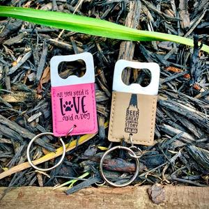 Llavero Abridor de Botellas de Acero Inoxidable de Alta Calidad Personalizado, Llavero Abridor de Botellas de Cuero PU - Product Image 4