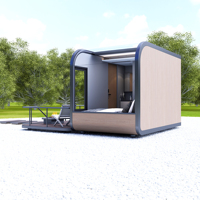 Maison capsule spatiale futuriste, cabine intelligente Apple, pod modulaire pour habitation, cabine préfabriquée pour usage hôtelier
