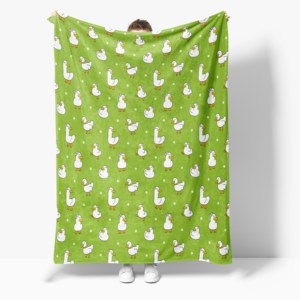 Coperta in pile con stampa di anatre, morbida e accogliente, di alta qualità, misura Queen, ideale per auto, sedia, aereo e viaggi - Product Image 1