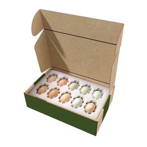 Individuell Bedruckte Eierkartons Braune Wellpappe Verpackungsbox für Eier Landwirtschaftliche Papierbox Mit Schaumstoffeinlage - Product Image 3