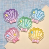 Coquillages en résine colorés, cabochons à dos plat, pierres pour scrapbooking, décorations de nœuds DIY, figurines décoratives pour la maison, accessoires de bijoux et artisanat