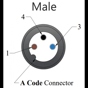 M12 Código A Macho Recto 0 grados 3 Pin con 3*0,34mm sqmm PVC Sin Blindaje Negro De Proveedor Indio - Product Image 6