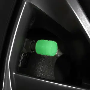 مخصص البلاستيك مكافحة سرقة الإطارات الهواء صمام الجذعية غطاء غبار سيارة الإطارات صمام قبعات توهج في الظلام