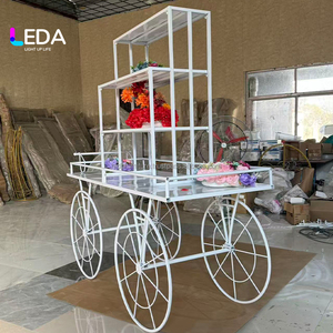 Carrito de Dulces Floral Multifuncional de Hierro Moderno al por Mayor de LEDA, Portátil para Decoración de Fiestas - Product Image 4
