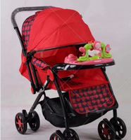 Poussette Bébé Premium en Métal Wanbaole 6013 avec Disque Musical, Poussée Bidirectionnelle, Siège Élevé, Position Assise et Allongée, Pliage Compact