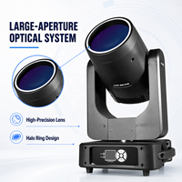 Projecteur LED mobile 200W à faisceau lumineux, anneau halo RGB, 14 couleurs, 17 gobos, prisme DMX512 pour club, concert, mariage, Sharpy Beam DJ (stock US)