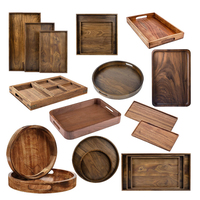 Tasse à thé personnalisée en bois, forme et logo personnalisés, rectangulaire, rond, carré, plateau en bois de bambou avec poignée