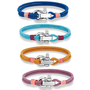 <span class=keywords><strong>Bracelet</strong></span> en corde marine tressée fait main avec fermoir en U en acier inoxydable pour homme – Cadeau de bijoux fantaisie - Product Image 2