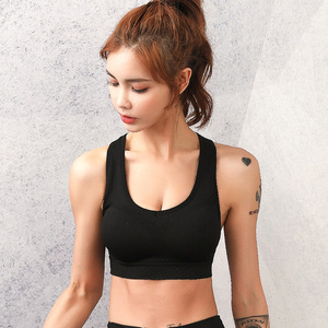 Seamless Backless Sports Bra Medium Mold Cup 640 Black And Gray For Running Yoga - Product Image 3