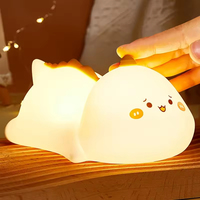 Petite veilleuse dinosaure tactile LED rechargeable par USB, en silicone souple, avec capteur tactile, pour bébé