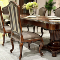 Chaise de salle à manger de style campagnard américain, fauteuil rétro en bois massif, chaise en cuir de vachette pleine fleur, chaise de salle à manger vintage de style français