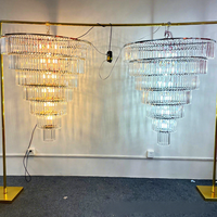 Accessoires de mariage : Lustre en cristal multicouche, pendentif en forme de glaçon, décoration suspendue en acrylique pour le plafond de la salle de mariage ou de la scène