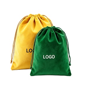 Sac à cordon en velours en gros, personnalisable avec logo, pochette en velours pour bijoux, sac cadeau pour emballage de cosmétiques, bagues et boucles d'oreilles - Product Image 1
