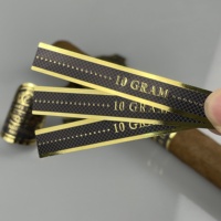 Étiquette de cigare personnalisée en gros impression en relief feuille d'or marque privée de luxe et logo autocollant de bague de cigare pour mariage et Noël