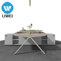 Muebles de Oficina Modernos, Mesa de Computadora para Personal con División de Espacios, Escritorio de Oficina Moderno, Modular, Multifuncional, de Madera Ecológica
