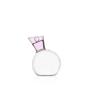 Frasco de vidrio redondo de 100 ml con tapa rosa para decantar aceite perfumado y almacenar fragancias. - Product Image 1