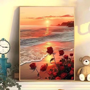 Pintura <span class=keywords><strong>al</strong></span> Óleo Digital DIY de Tulipanes para Decoración de Sala de Estar, Cuadro Grande Pintado a Mano con <span class=keywords><strong>Flores</strong></span> Animadas, sin Marco - Product Image 2