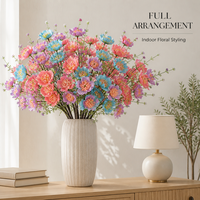Branche de fleur d'azalée artificielle en PU, 60 cm, têtes de fleurs de 6 cm, pour décoration de mariage, de table, de maison, et présentation photographique