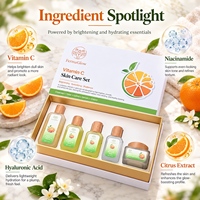 Ensemble de soins de la peau pour femmes à l'acide hyaluronique fermenté, à la niacinamide, à la vitamine C, à l'acide tranexamique, antioxydant, hydratant, éclaircissant, correcteur de taches brunes