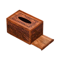 Boîte à mouchoirs multifonctionnelle en bois massif de santal rouge, perforée, gravée, lavable, personnalisable, pour table, modèle grand format, nouveauté annuelle