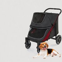 Bestseller - Poussette multifonctionnelle pour animaux de compagnie en acier au carbone, capacité de 40 kg, transporteur spacieux pour chiens et chats âgés