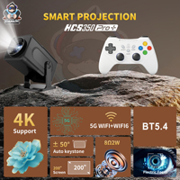 Projecteur portable intelligent HCS350 Pro+ avec console de jeu TV intégrée, système Android, manettes sans fil, plus de 20000 jeux, 8 Go de mémoire, multi-langues